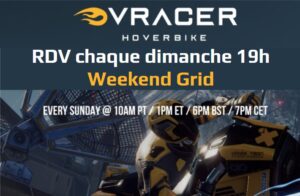 VRacer Hoverbike propose un rendez-vous en ligne hebdomadaire